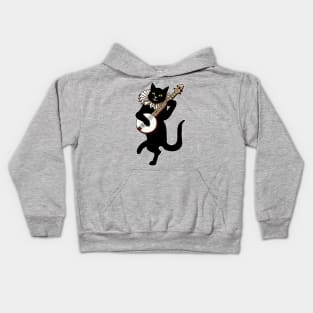 Vintage Cat Playing Banjo Kids Hoodie